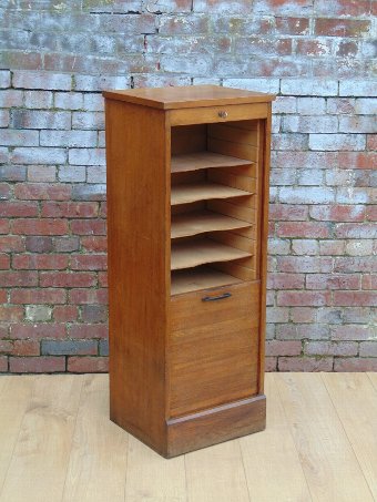 1930/40s French tambour front haberdashery / filing cabinet / cupboard