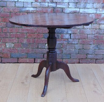 Antique 19c Oak Snap Top Table