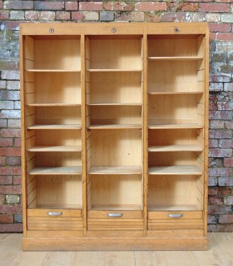 Antique Triple Tambour Front Haberdashery / Filing Cabinet