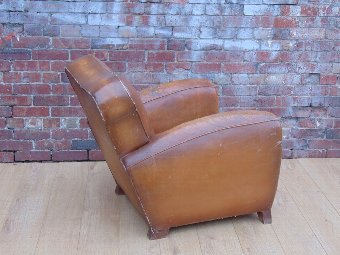 Antique French Leather Club Chair