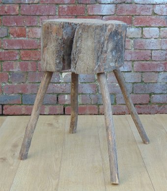 Antique 19c Hungarian butchers block / side table