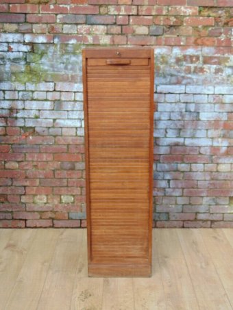 Antique 1930/40s French tambour front haberdashery / filing cabinet / cupboard