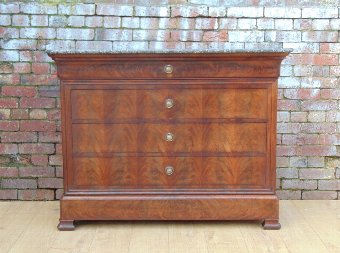 19c Mahogany Marble Top Chest Of Drawers