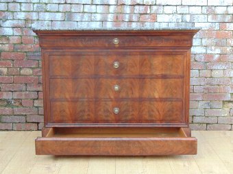 Antique 19c Mahogany Marble Top Chest Of Drawers