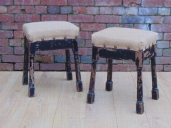 Pair Vintage Low Stools