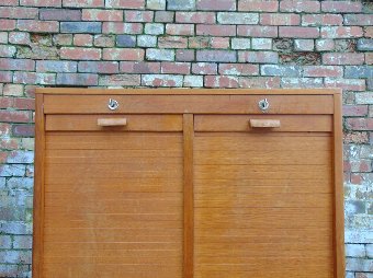 Antique Double Tambour Front Cabinet