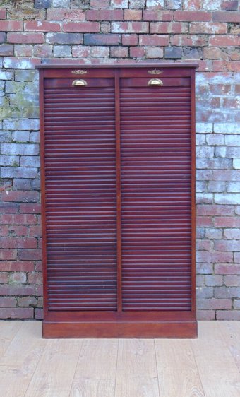 Antique Mahogany Tambour Front Cabinet