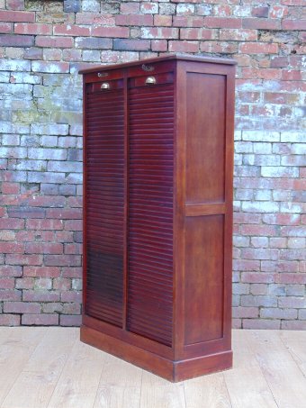 Antique Mahogany Tambour Front Cabinet
