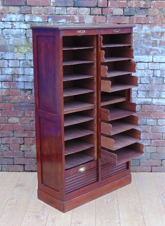 Antique Mahogany Tambour Front Cabinet