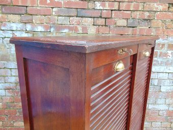 Antique Mahogany Tambour Front Cabinet