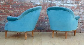 Antique Pair French Armchairs For Re-Upholstery