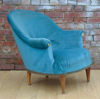 Antique Pair French Armchairs For Re-Upholstery
