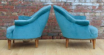 Antique Pair French Armchairs For Re-Upholstery