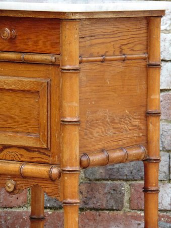 Antique Faux Bamboo Bedside Cabinet