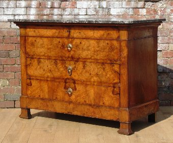 19c Burr Walnut Chest Of Drawers