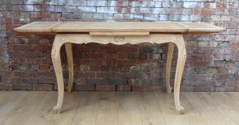 Antique Bleached Oak Draw Leaf Dining Table