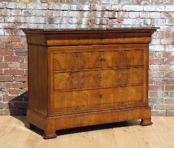 19c Figured  Walnut Chest Of Drawers