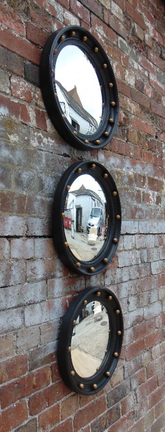Antique Trio Vintage Convex Mirrors