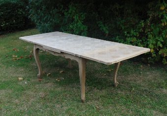 Large Bleached Oak Draw Leaf Dining Table