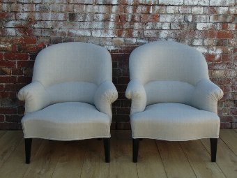 Re-upholstered Crapaud Armchairs