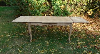 Large Bleached Oak Draw Leaf Dining Table