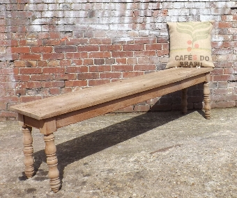 Antique 19c French bleached oak hall bench / stool