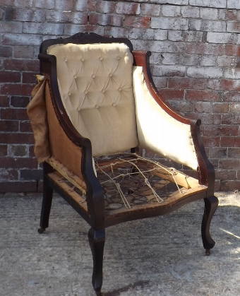 Antique 19c English three piece salon suite for re-upholstery