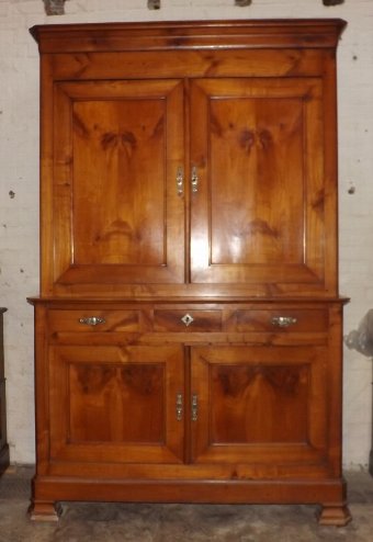 19c French cherry wood dresser / buffet deux corps