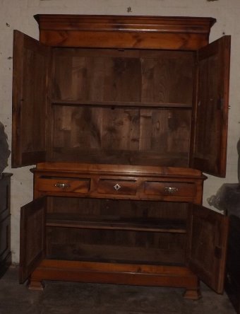 Antique 19c French cherry wood dresser / buffet deux corps