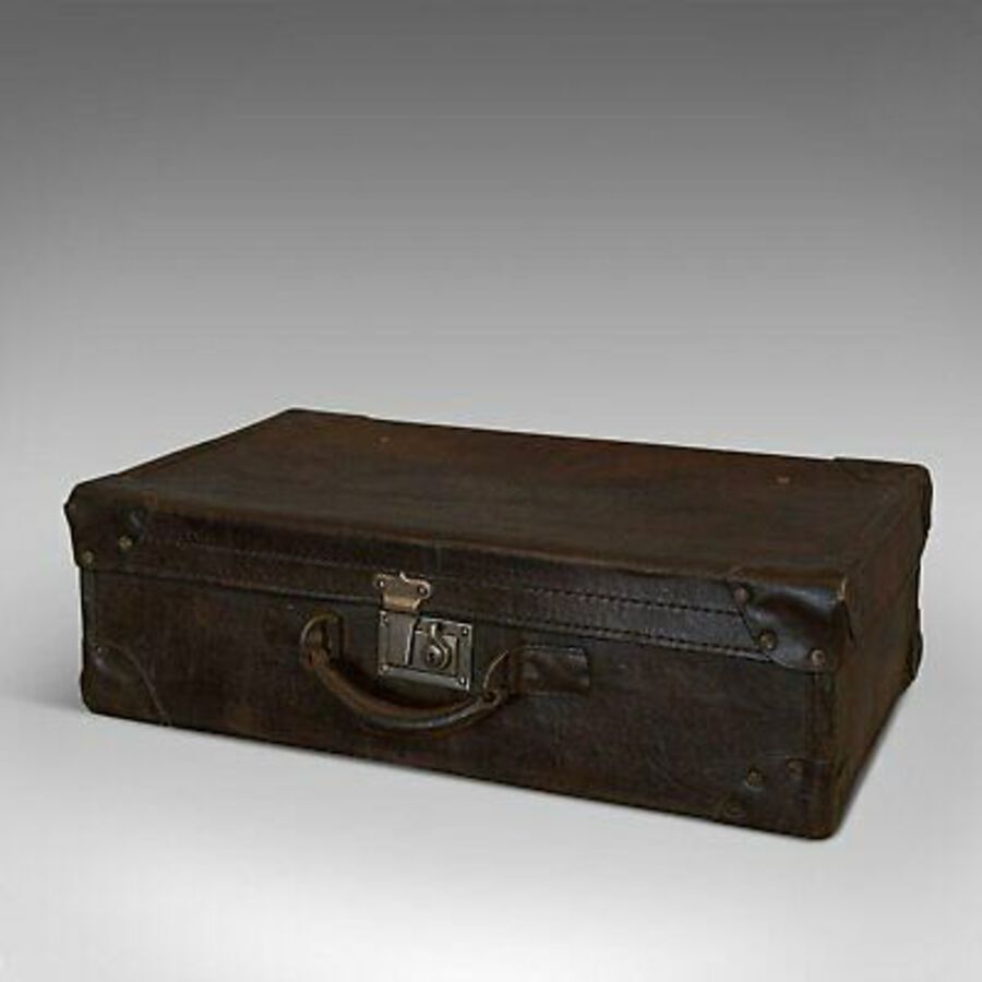 Antique Antique Officer's Case, English, Leather, Travel, Suitcase, Luggage, C.1920