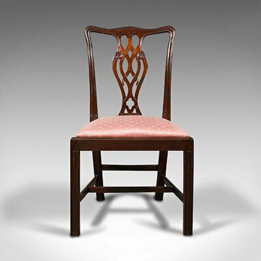 Antique 8 Antique Chippendale Revival Chairs, English, Mahogany, Dining Seat, Victorian