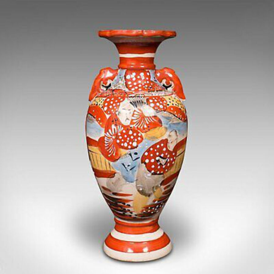 Antique Pair Of Antique Imari Vases, Japanese, Hand Painted, Meiji, Victorian, C.1900