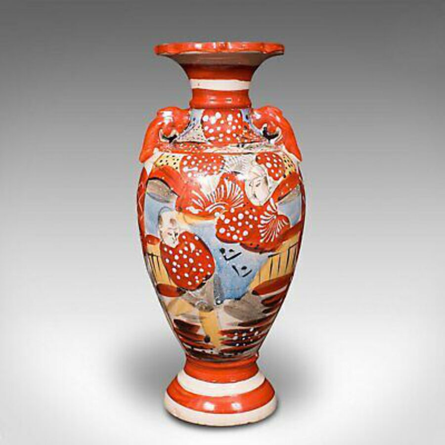 Antique Pair Of Antique Imari Vases, Japanese, Hand Painted, Meiji, Victorian, C.1900