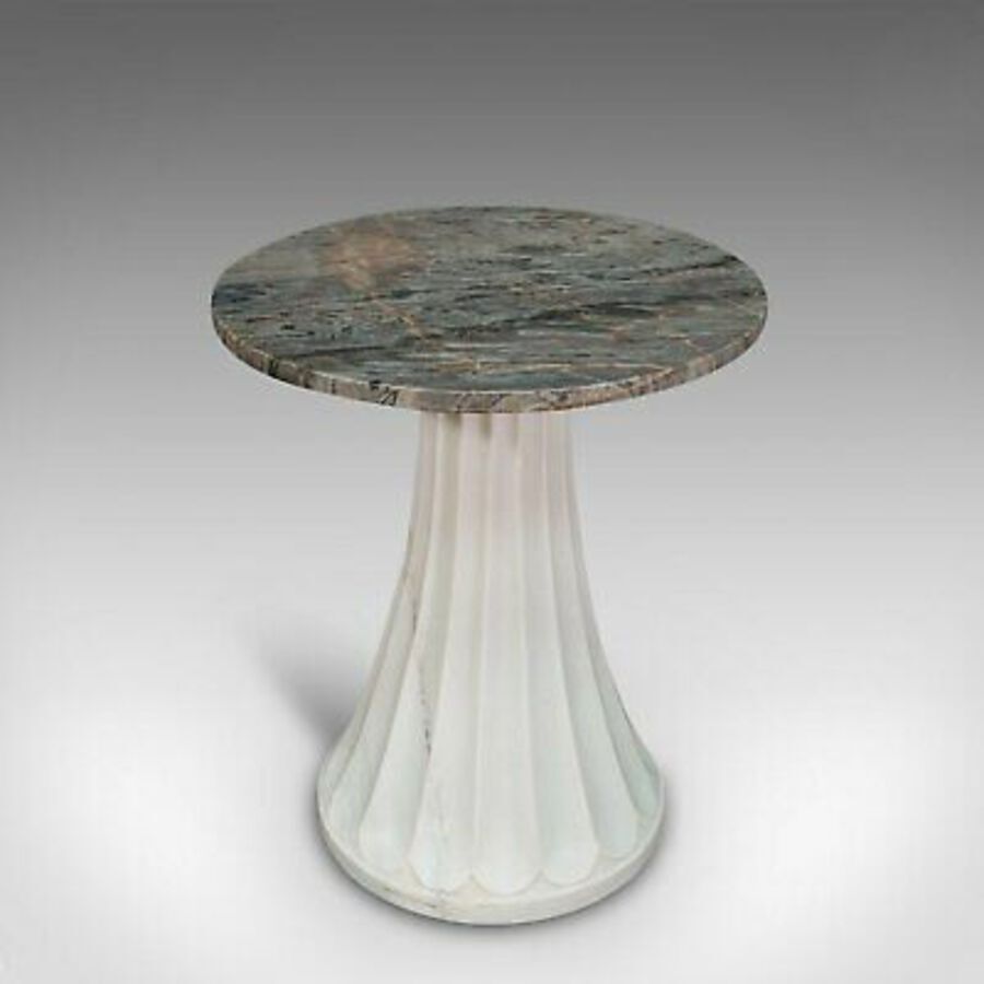 Antique Vintage Decorative Table, English, Marble, Circular, Side, Lamp, Mid 20th, 1960