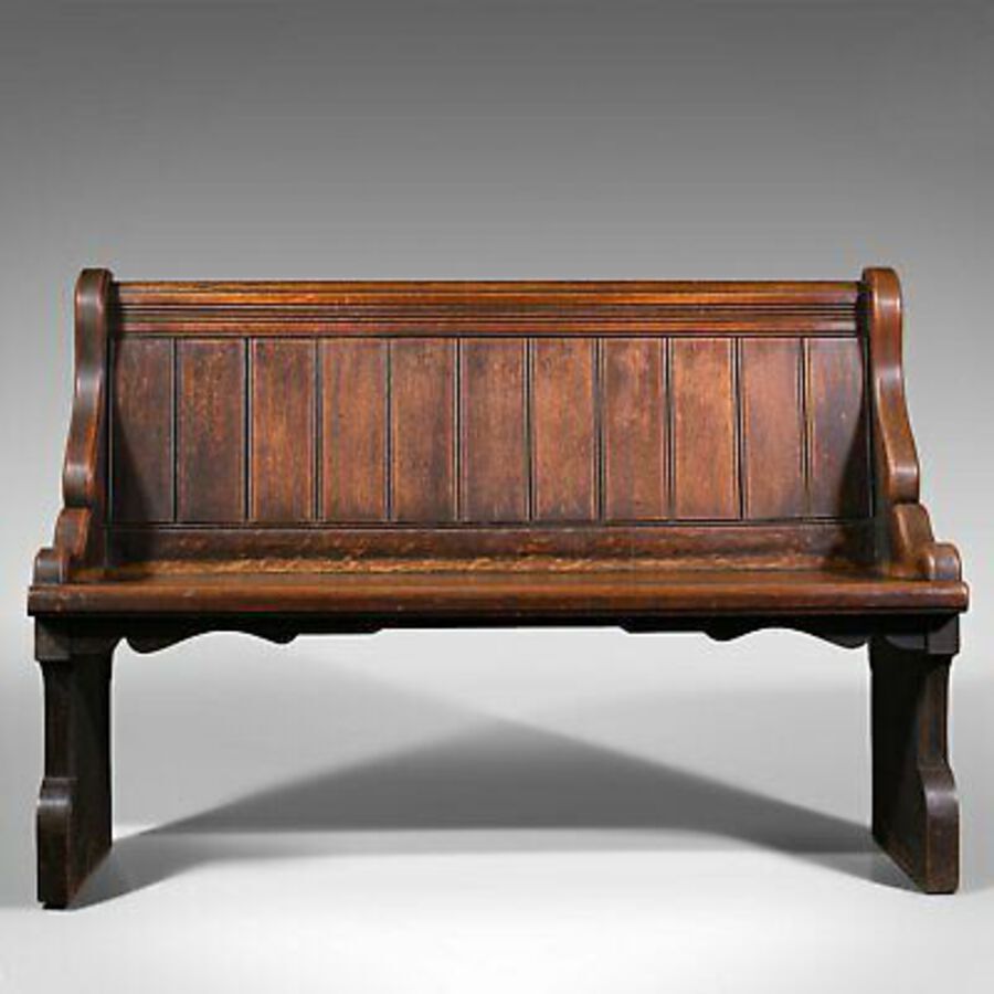 Antique Antique Free-standing Pew, Scottish, Oak, Bench Seat, Ecclesiastical, Victorian