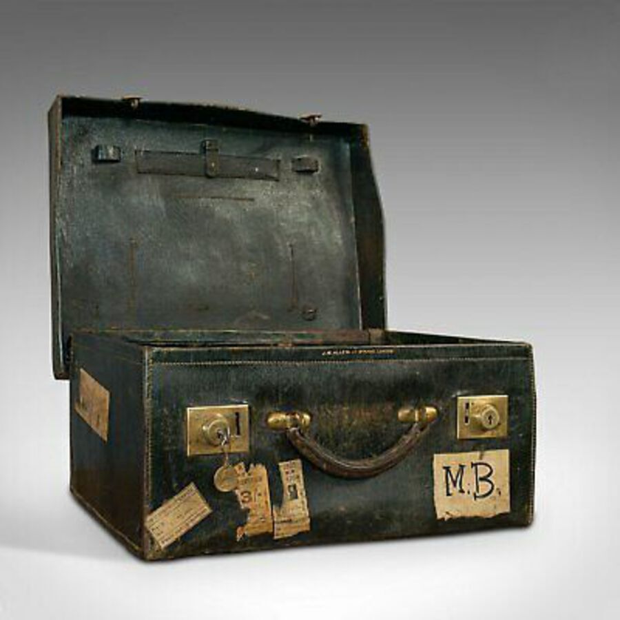 Antique Antique Travel Case, Leather, Salesman's Suitcase, JW Allen, Strand, Edwardian