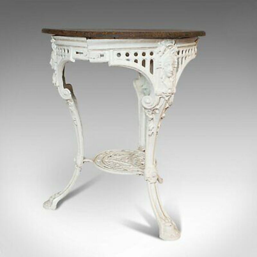 Antique Antique Britannia Table, English, Cast Iron, Cedar, Garden, Outdoor, Victorian