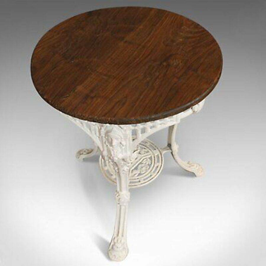 Antique Antique Britannia Table, English, Cast Iron, Cedar, Garden, Outdoor, Victorian