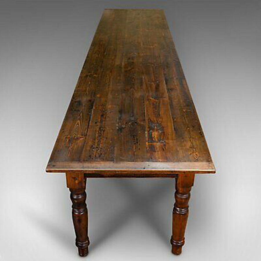 Antique Very Large 13' Antique Dining Table, English, Pine, Country House, Victorian