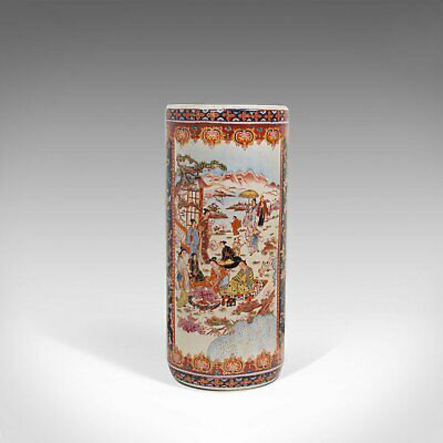 Antique Decorative Vintage Hall Stick Stand, Chinese, Ceramic, Vase, Umbrella, Late 20th