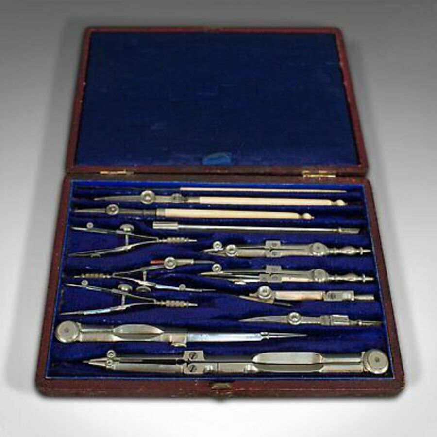 Antique Antique Instrument Set, English, Architect's, Technical Drawing, Davis & Sons