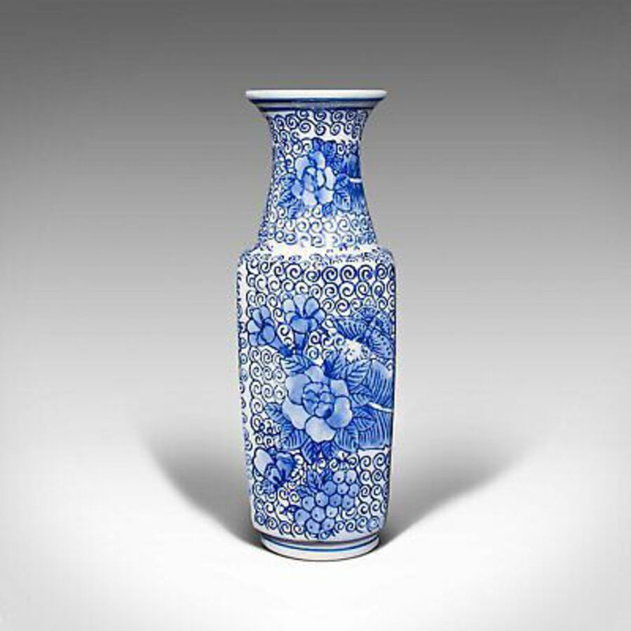 Antique Vintage Posy Vase, Japanese, Ceramic, Flower, After Delft, Art Deco, Circa 1940