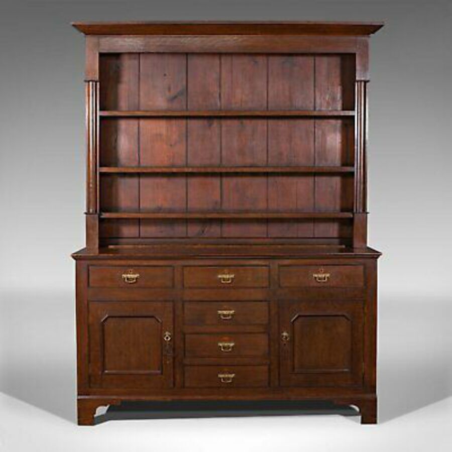 Antique Antique Welsh Dresser, British, Oak, Sideboard Cabinet, Country House, Victorian