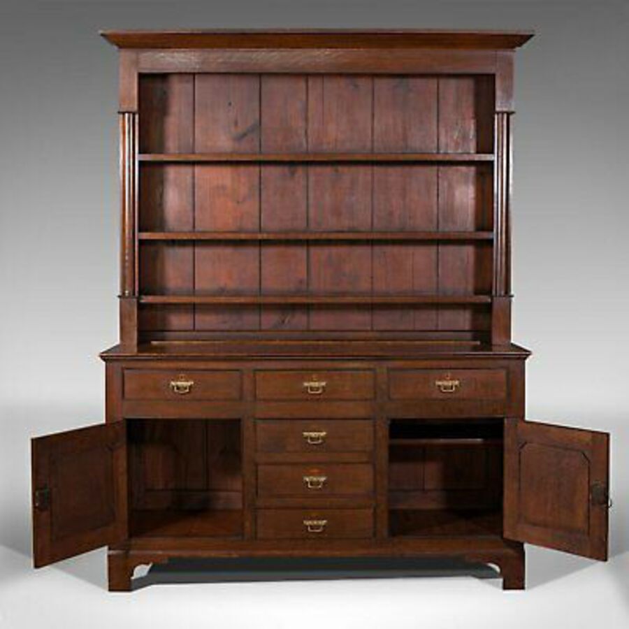 Antique Antique Welsh Dresser, British, Oak, Sideboard Cabinet, Country House, Victorian