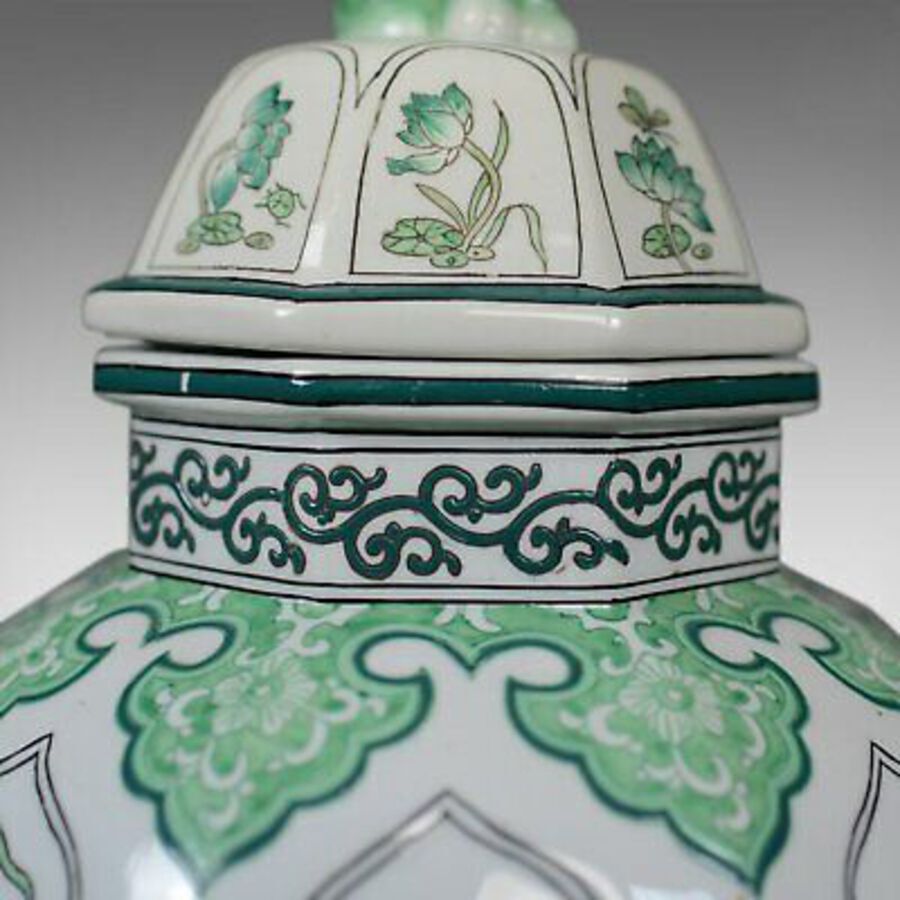 Antique Pair of Decorative Baluster Spice Jars, Porcelain, Vase 20th Century