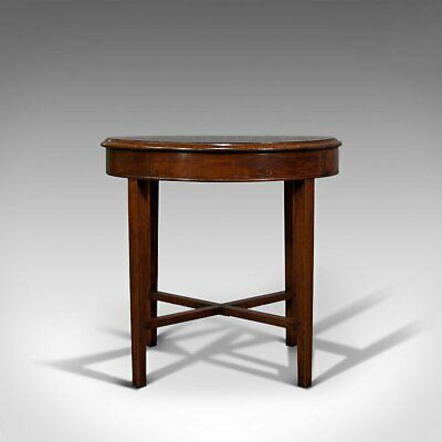 Antique Antique Circular Coffee Table, English, Oak, Lamp, Side, Victorian, Circa 1880