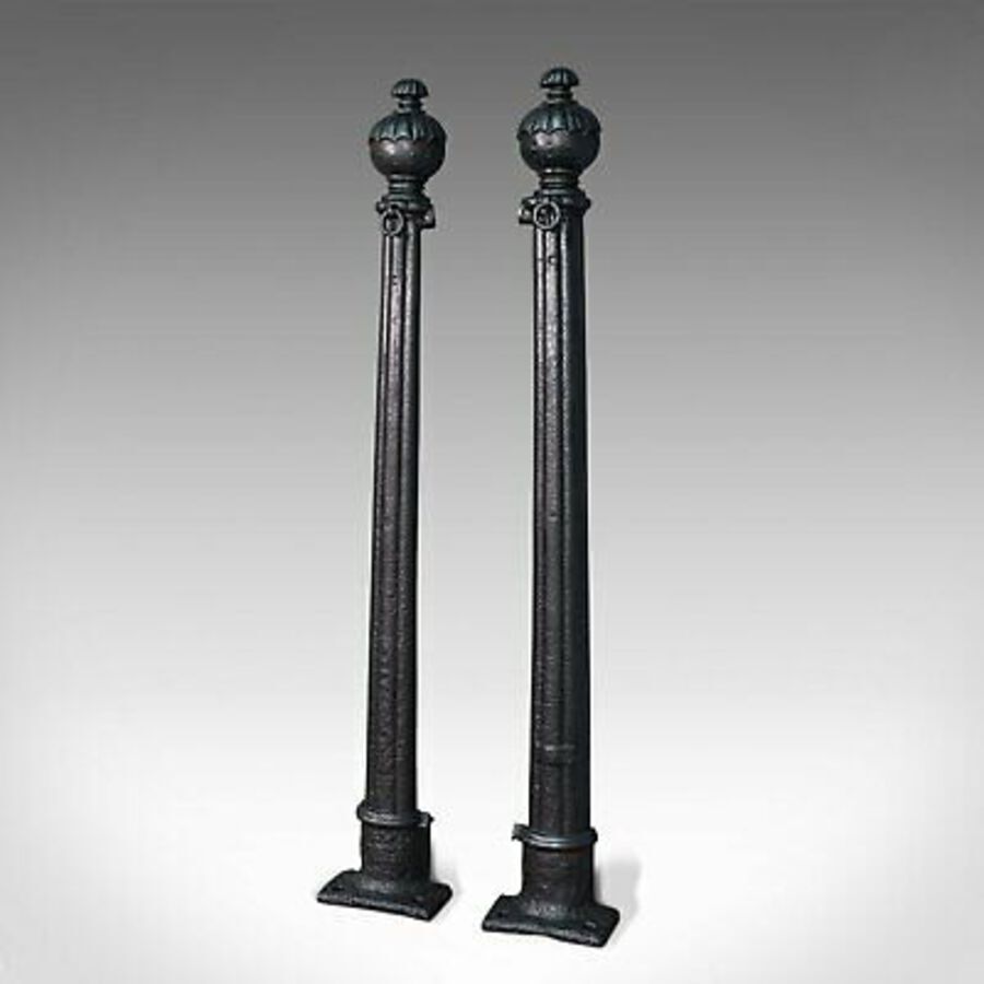 Antique Pair Of, Antique Stable Yard Hitching Posts, Equestrian, Architectural, Georgian