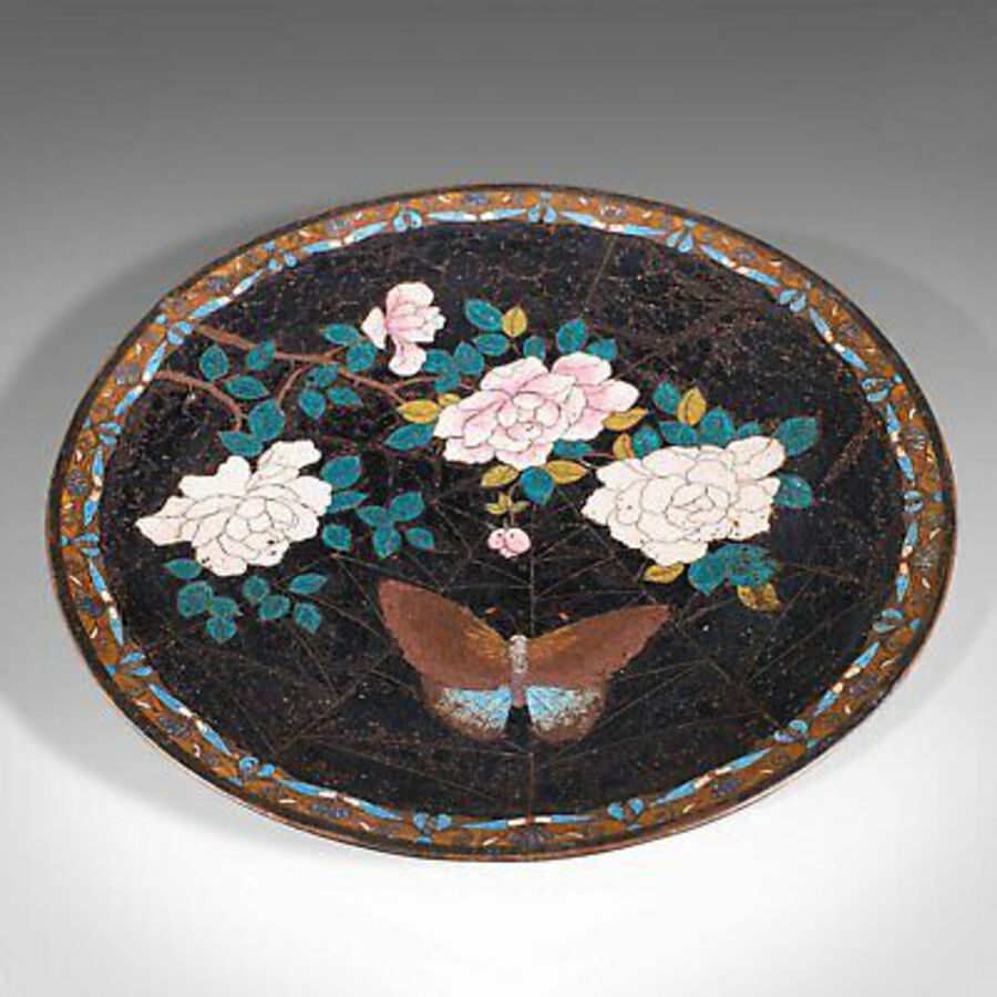 Antique Antique Decorative Plate, Japanese, Cloisonne, Fruit, Serving Dish, Victorian