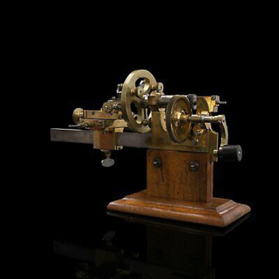 Antique Antique Watchmaker's Lathe, Swiss, Brass, Copper, Precision Instrument, C.1900