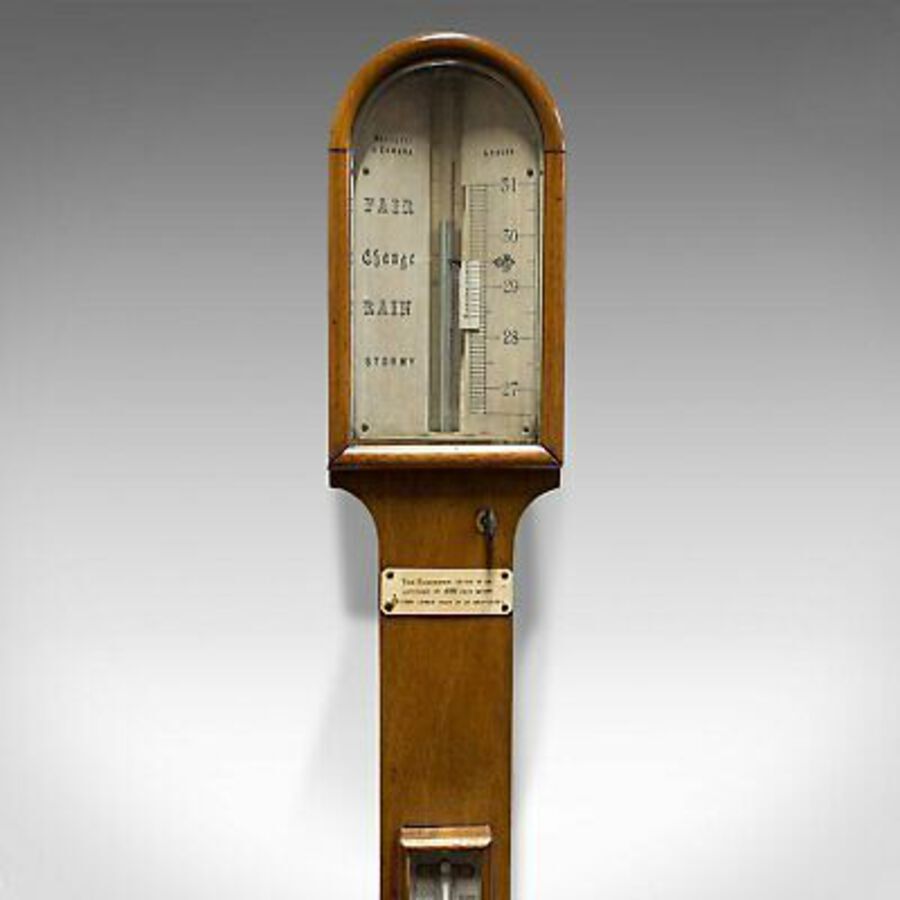 Antique Antique Stick Barometer, Walnut, Scientific Instrument, Negretti & Zambra, 1900